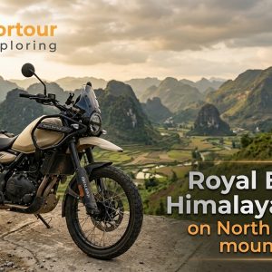Royal Enfield Himalayan 450 parked on Ha Giang mountain road