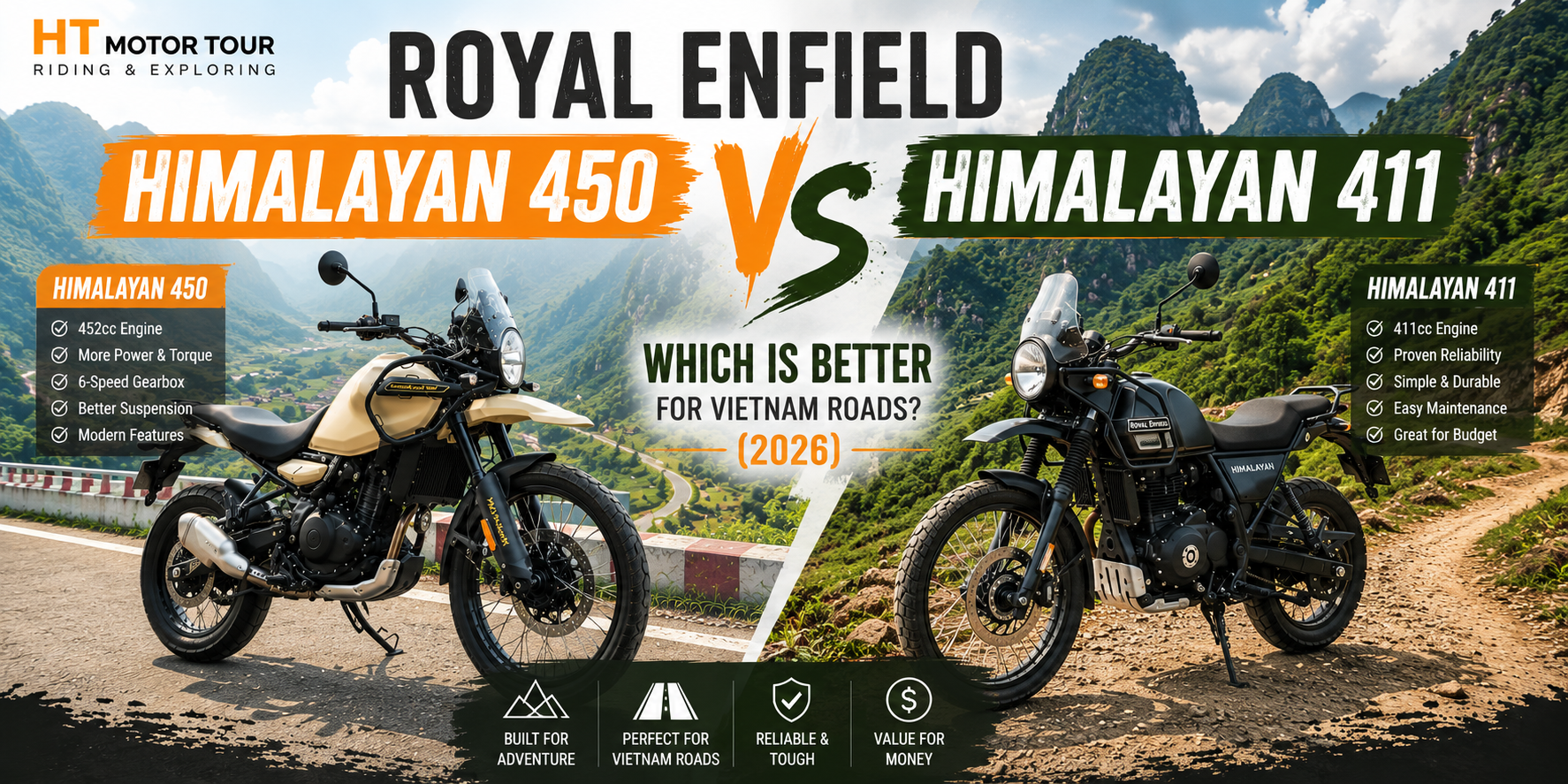 Royal Enfield Himalayan 450 vs 411