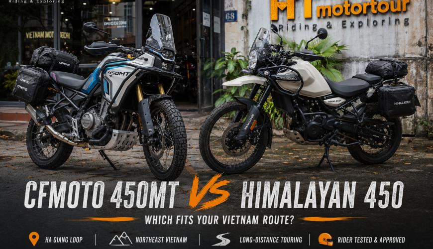 CFMOTO 450MT vs Royal Enfield Himalayan 450 Vietnam rental comparison