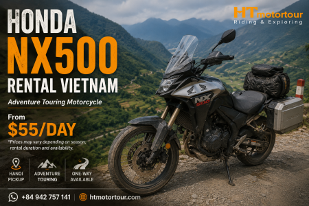 Honda NX500 Rental Vietnam - Price Hanoi Pickup Best Routes