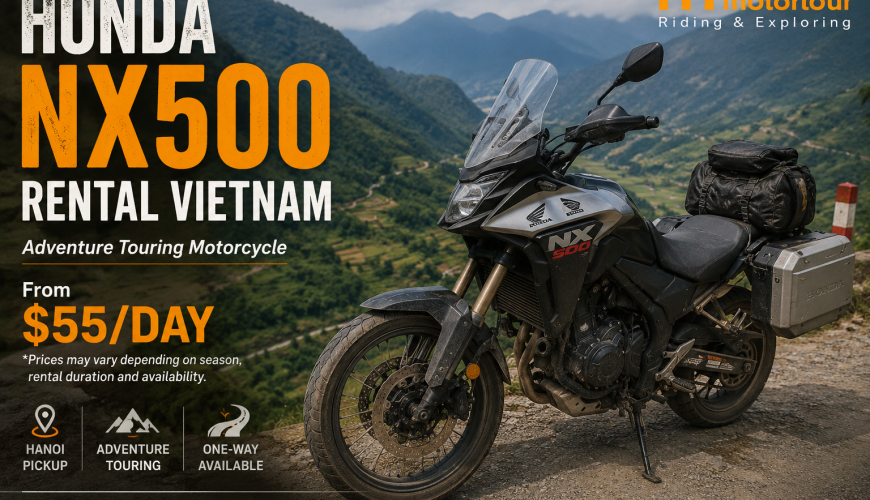 Honda NX500 Rental Vietnam - Price Hanoi Pickup Best Routes