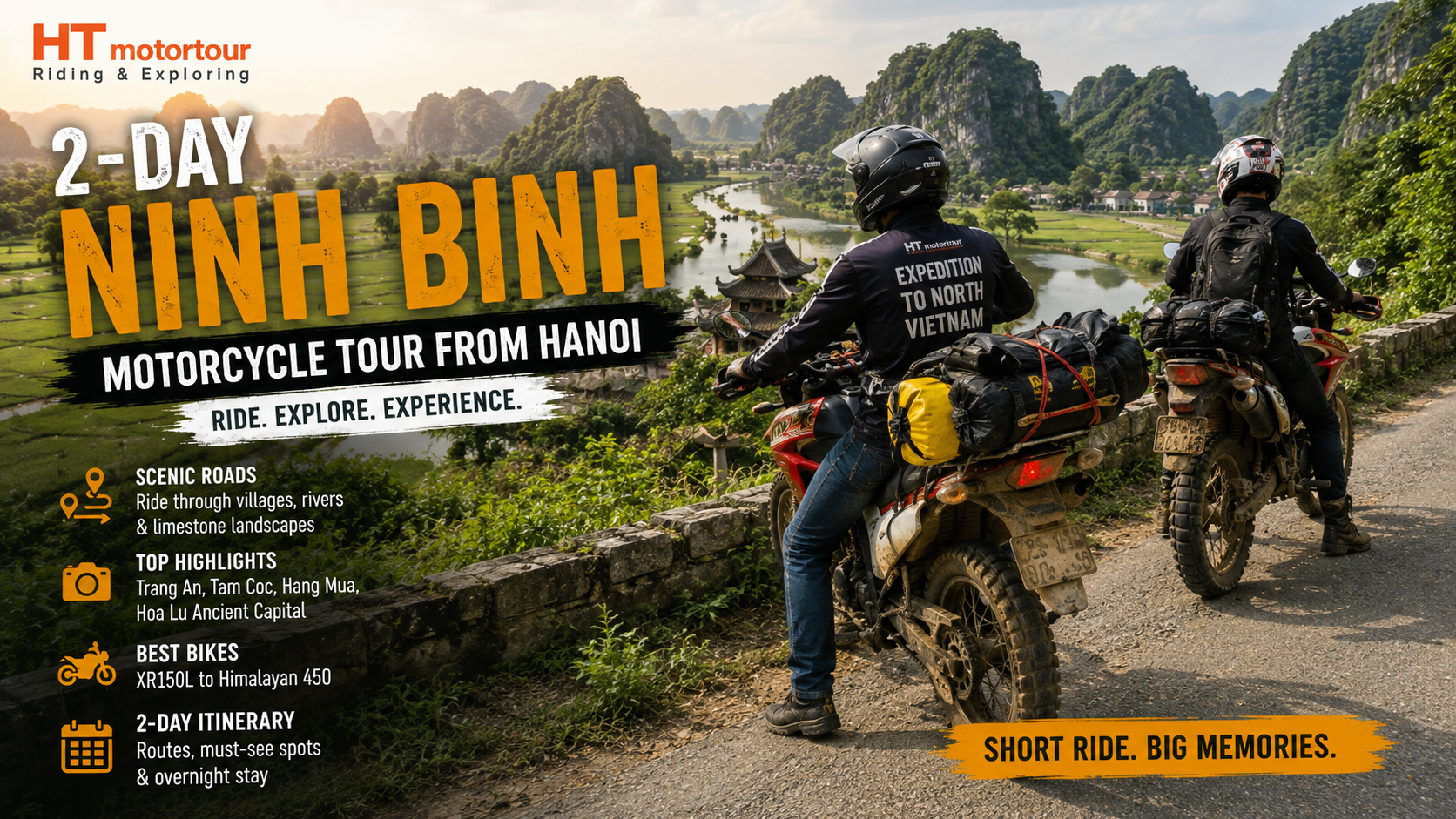 2-Day Ninh Binh Motorcycle Tour from Hanoi